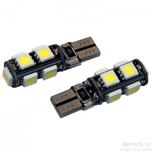 Светодиод бесцокольный, одноконтактный T10 (W5W 1156) 9SMD 5050 с обманкой