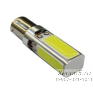 Сверхяркий светодиод P21W / BA15S / S25 20W COB двухконтактный